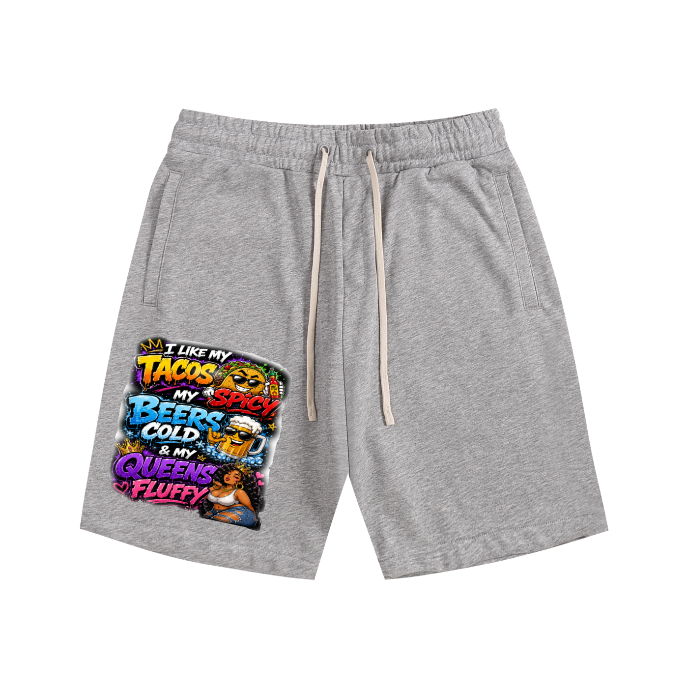 Essential Cotton Shorts w/ Custom Graphic Design_I Like My_Front
