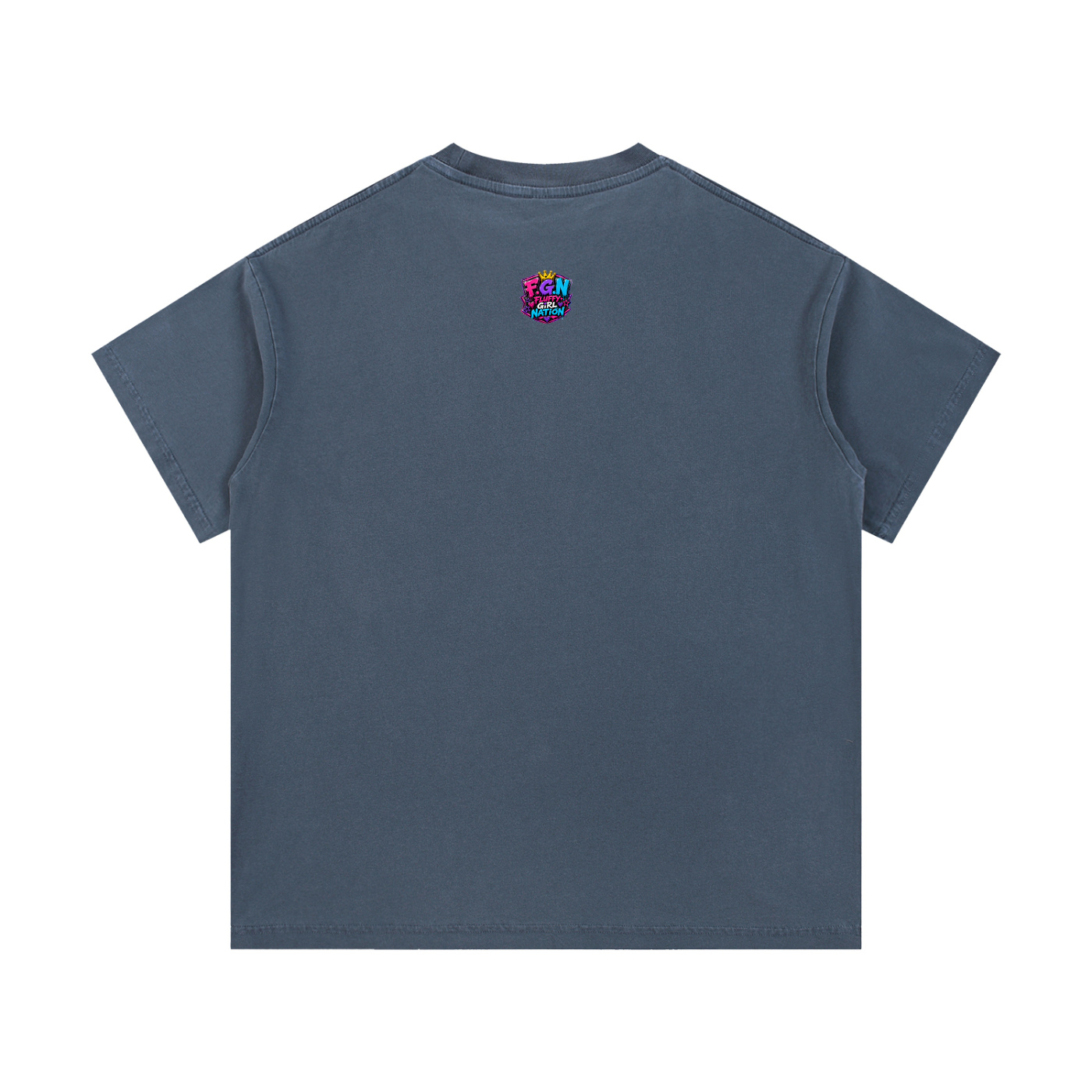 Vintage Wash Cotton T-Shirt w/ Custom Graphic Design_Heavy on the Curves_Front & FGN Logo_Back