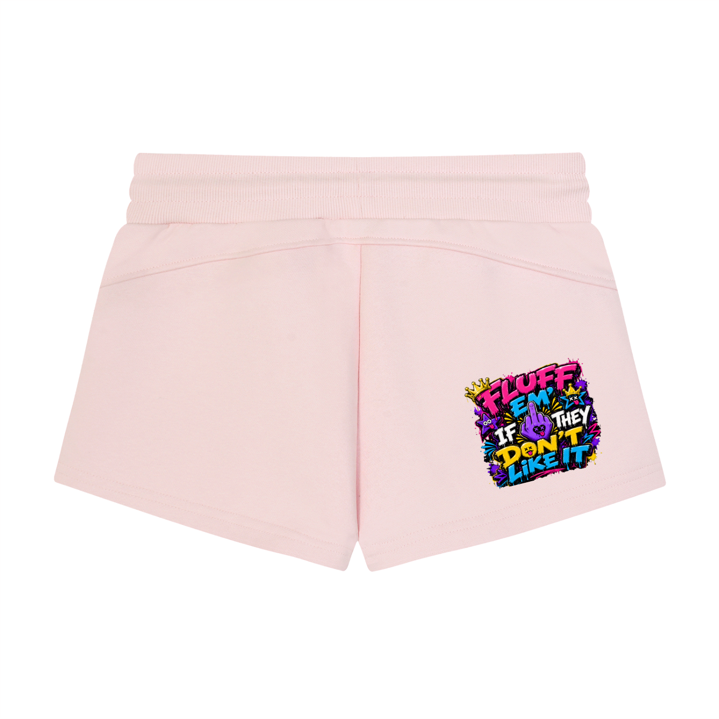 Women's Drawstring Shorts w/Custom Graphic Design _Fluff Em'_Back & FGN Logo_Front