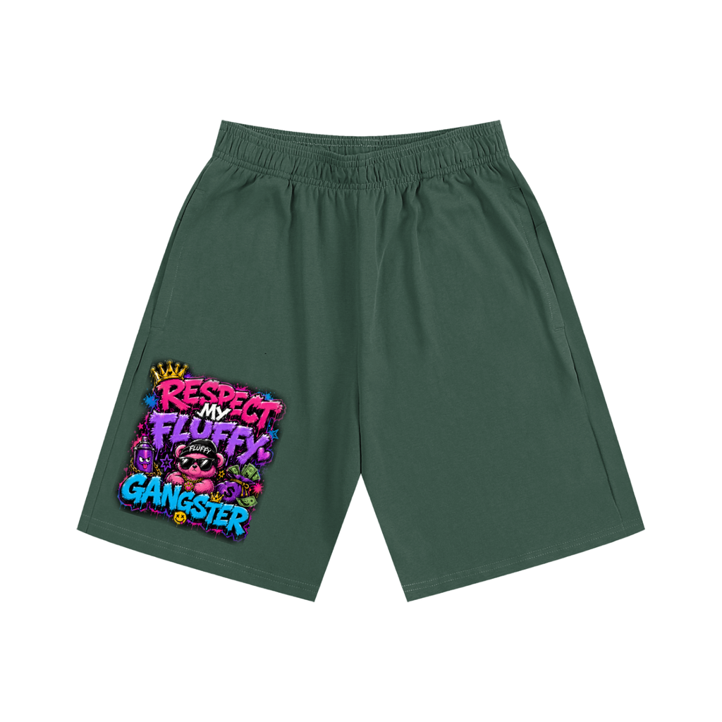 Essential Heavyweight Cotton Shorts Respect My Fluffy Gangster-Front