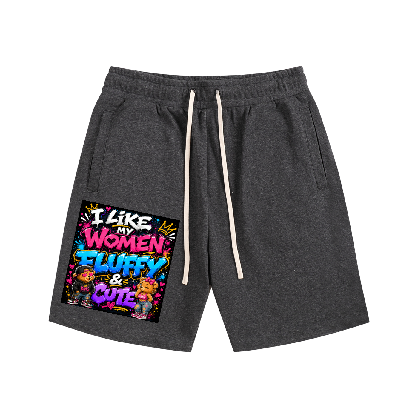 Essential Cotton Shorts w/ Custom Graphic Design I Like My Women...Front