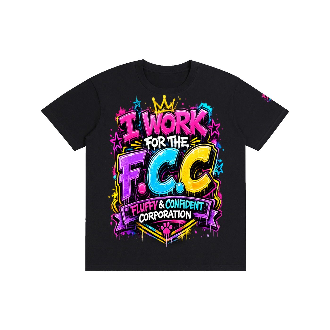Pure Cotton Unisex T-Shirt w/ Custom Graphic Design_F.C.C_Front & FGN Logo_Left Sleeve