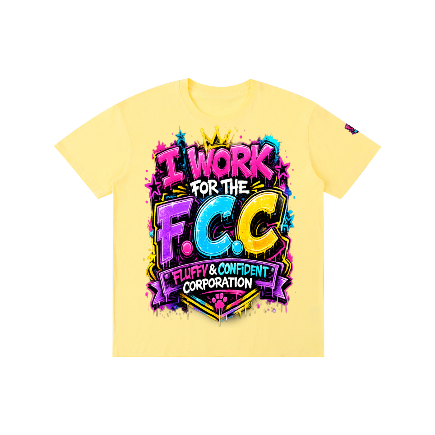 Pure Cotton Unisex T-Shirt w/ Custom Graphic Design_F.C.C_Front & FGN Logo_Left Sleeve