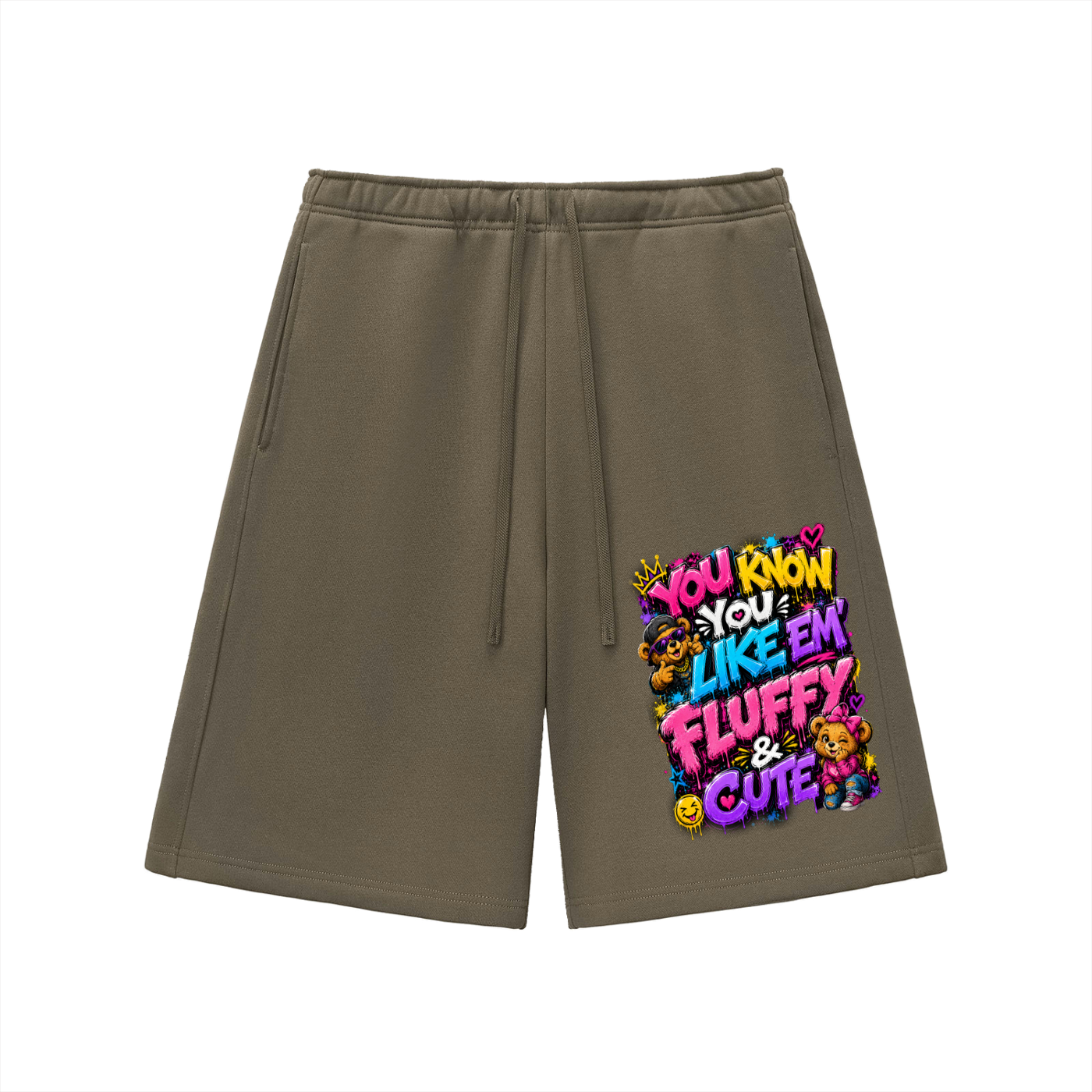 Essential Heavyweight Fleece Shorts w/ Custom Graphic Design _You Know You Like Em'_Front