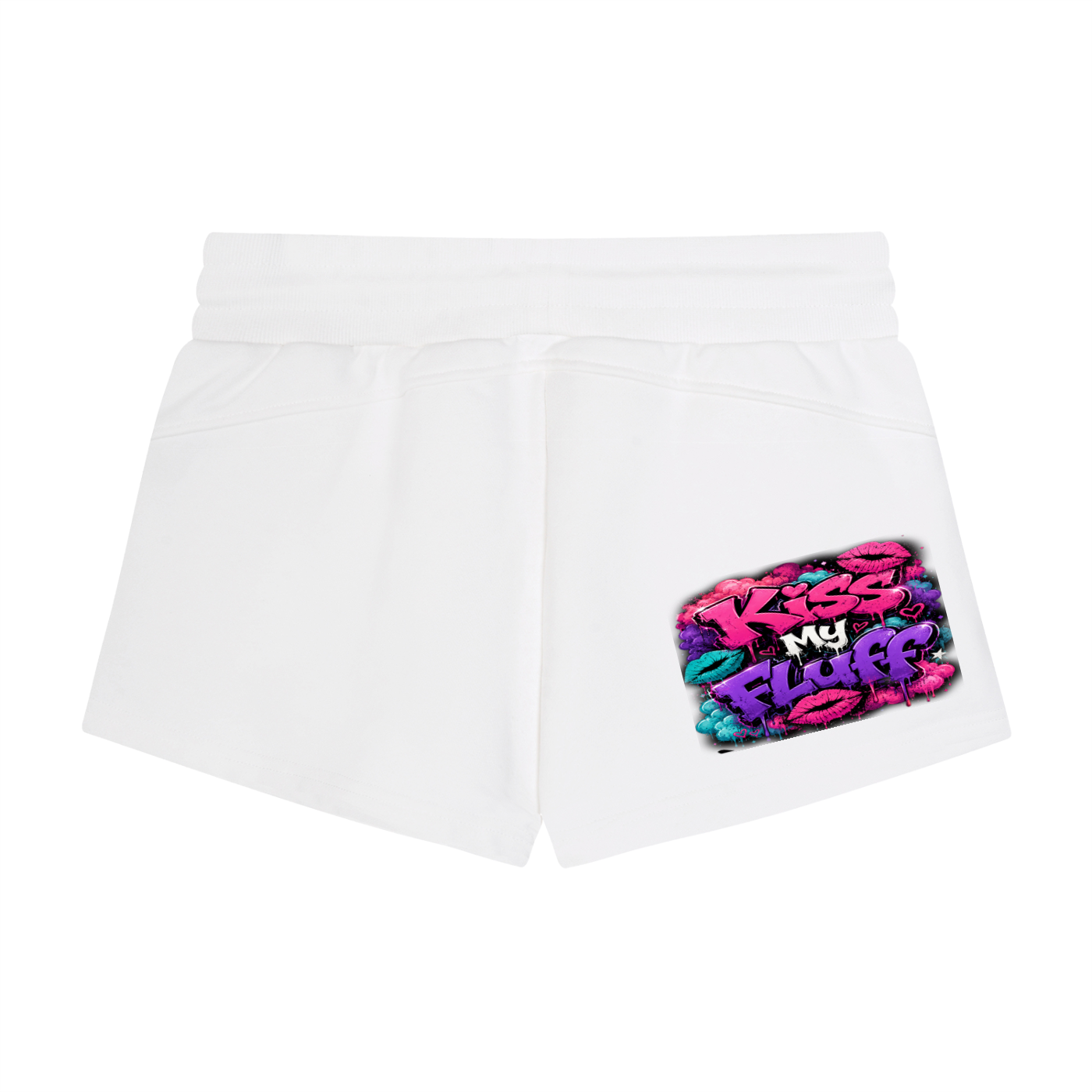 Women's Drawstring Shorts w/ Custom FGN K.M.F Graphic Design Back