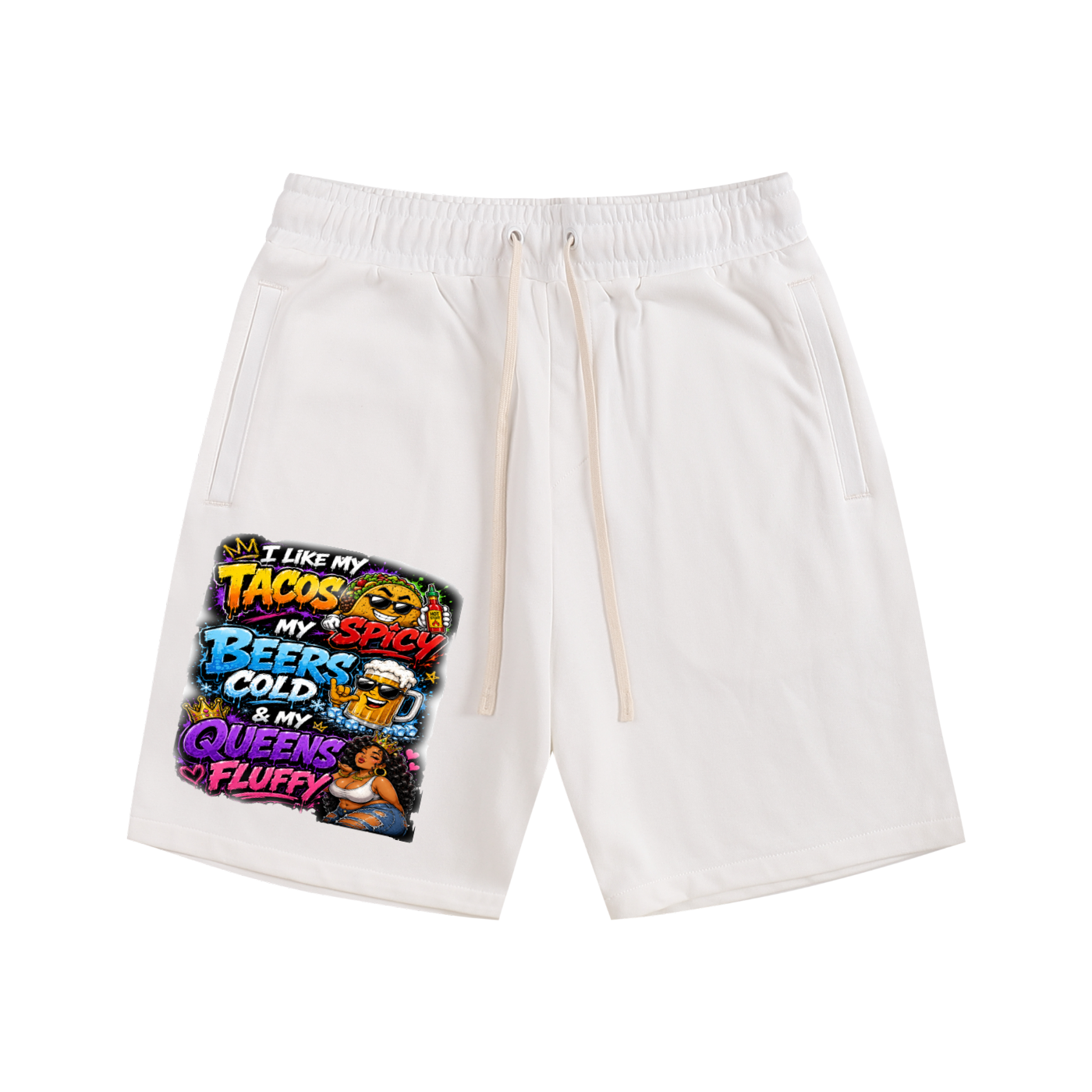 Essential Cotton Shorts w/ Custom Graphic Design_I Like My_Front