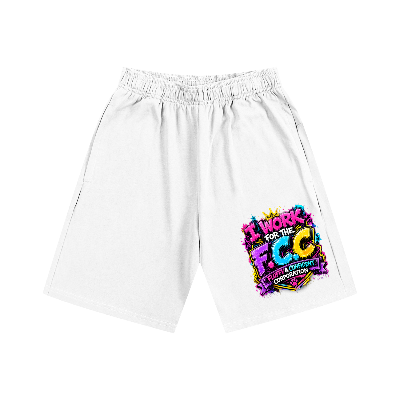Essential Heavyweight Cotton Shorts w/ Custom Graphic Design_F.C.C_Front & FGN Logo_Back