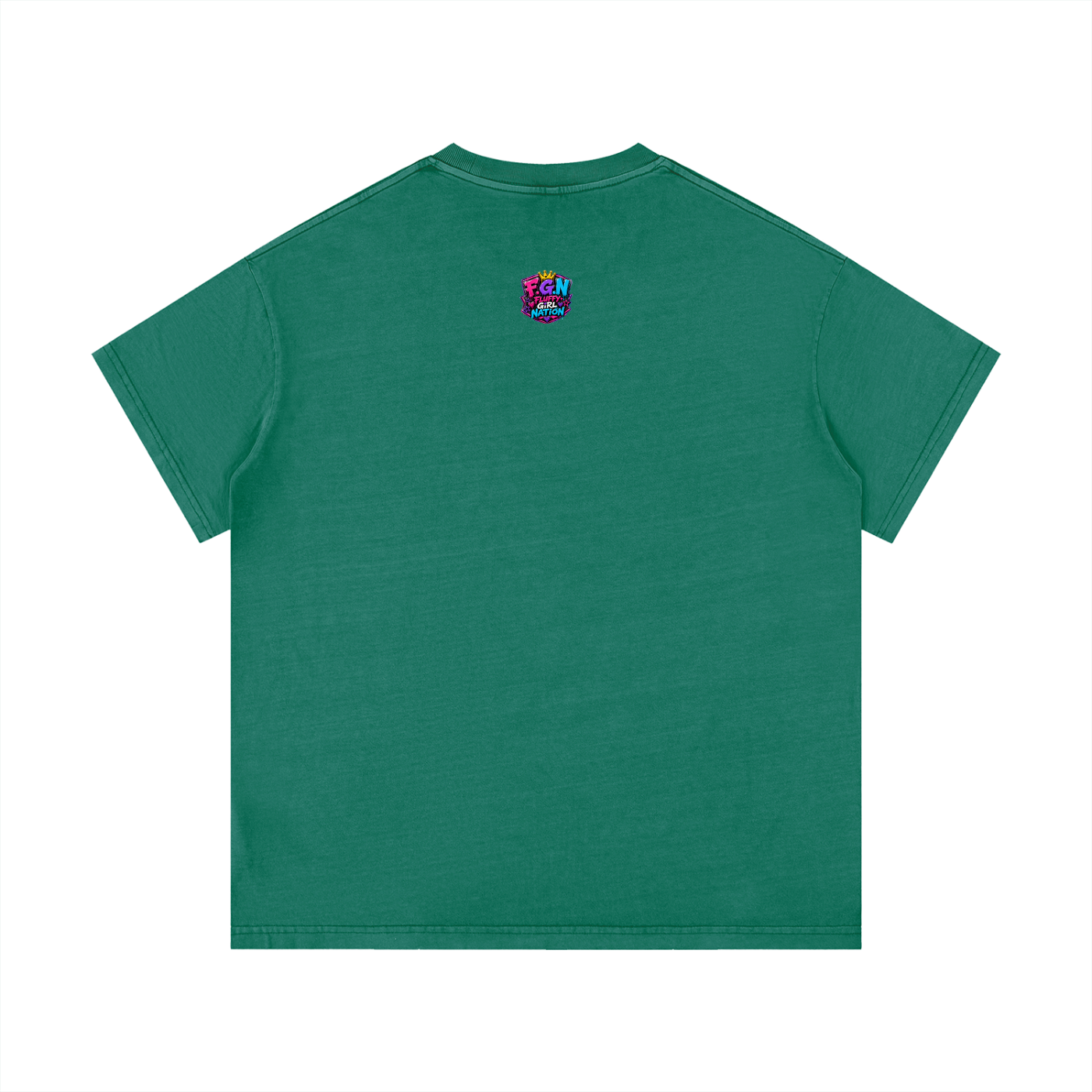 Vintage Wash Cotton T-Shirt w/ Custom Graphic Design_Heavy on the Curves_Front & FGN Logo_Back