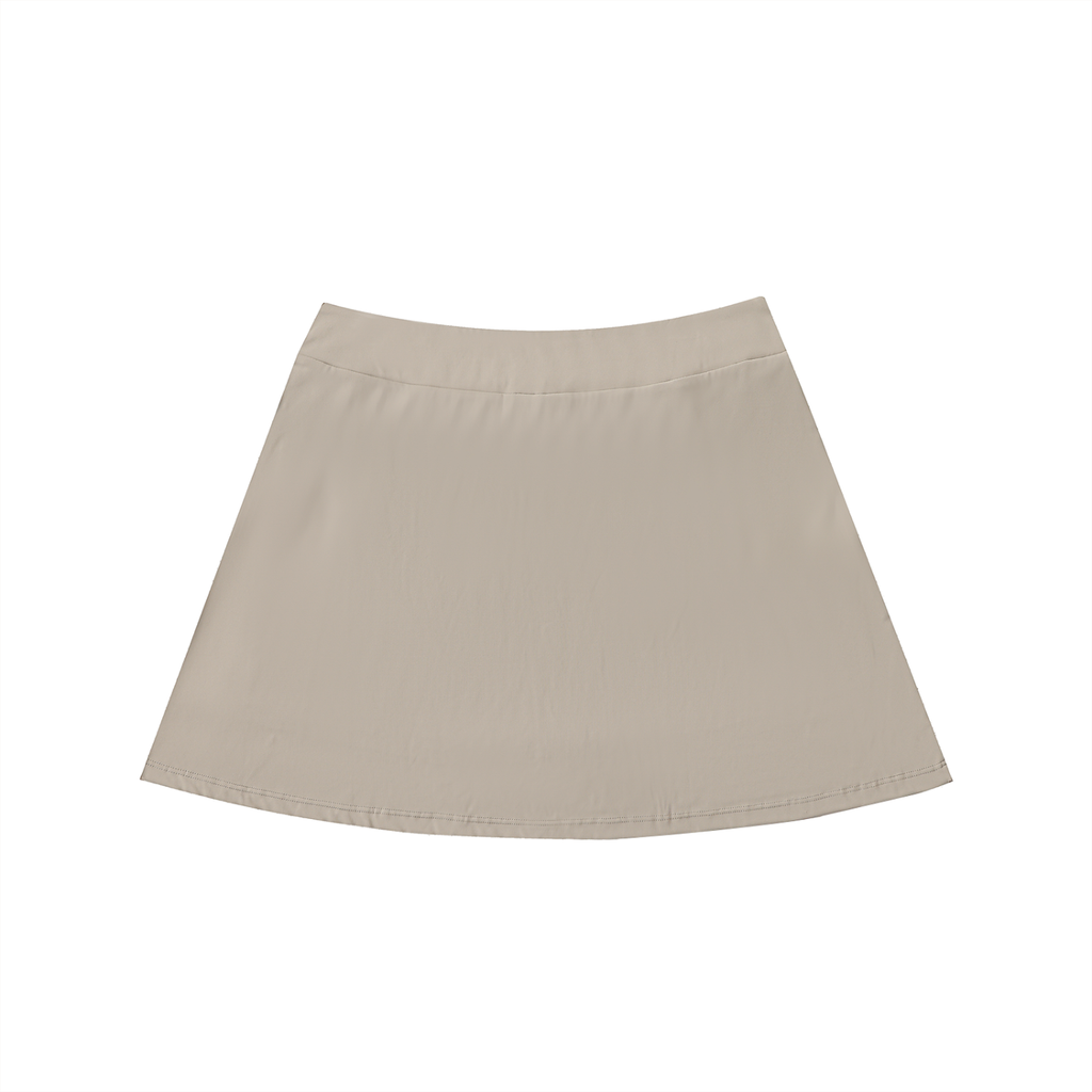High-Waist Pocketed A-Line Skirt Cute Face Fluffy Waist-Front