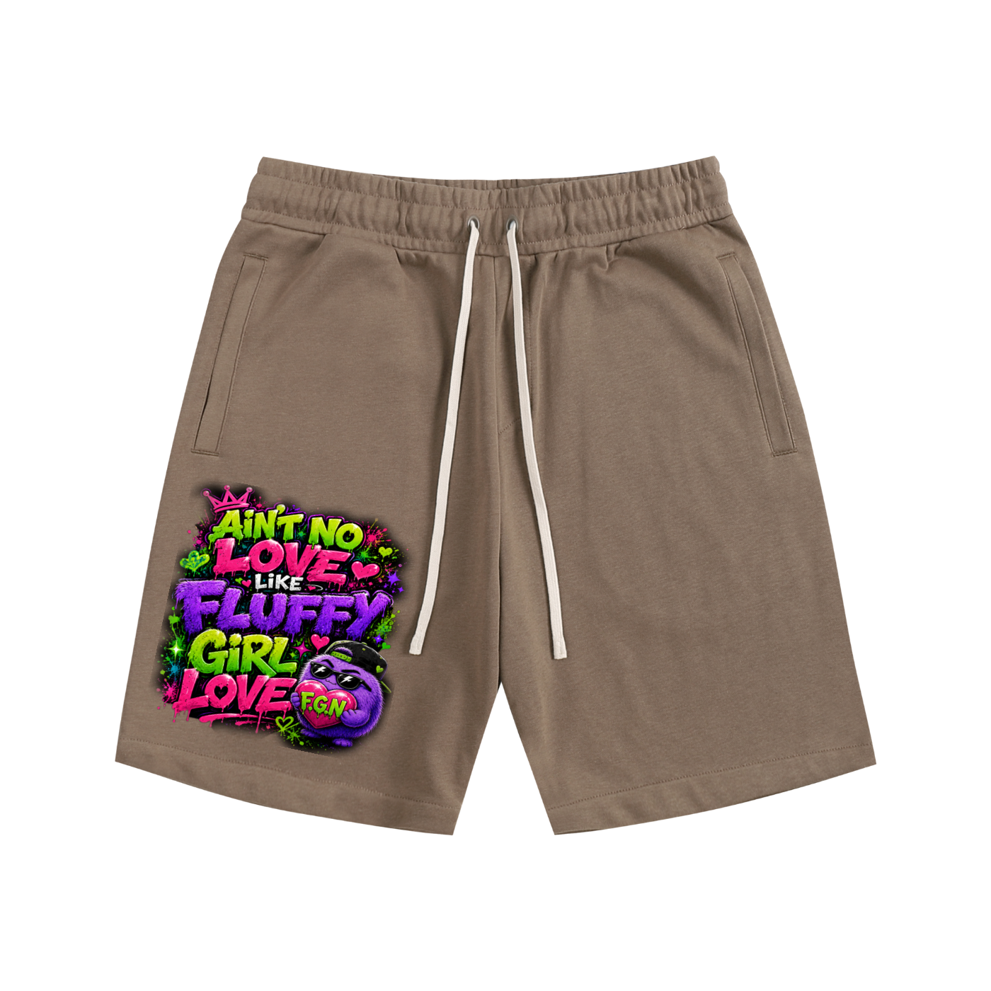 Essential Cotton Shorts w/ Custom Graphic Design_Ain't No Love Like_Front