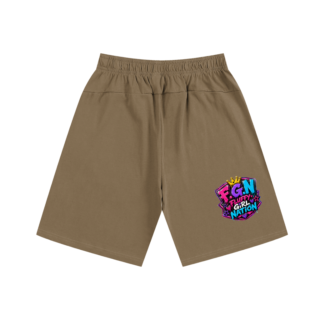 Essential Heavyweight Cotton Shorts w/ Custom Graphic Design_F.C.C_Front & FGN Logo_Back
