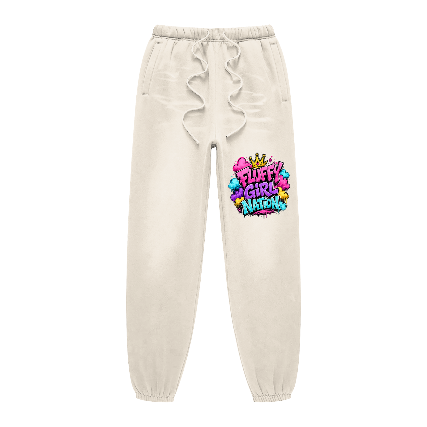 Sunfade Fleeced Sweatpants w/ Custom Fluffy Girl Nation Logo