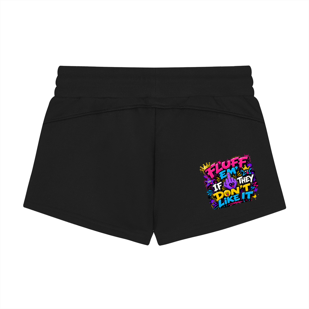 Women's Drawstring Shorts w/Custom Graphic Design _Fluff Em'_Back & FGN Logo_Front