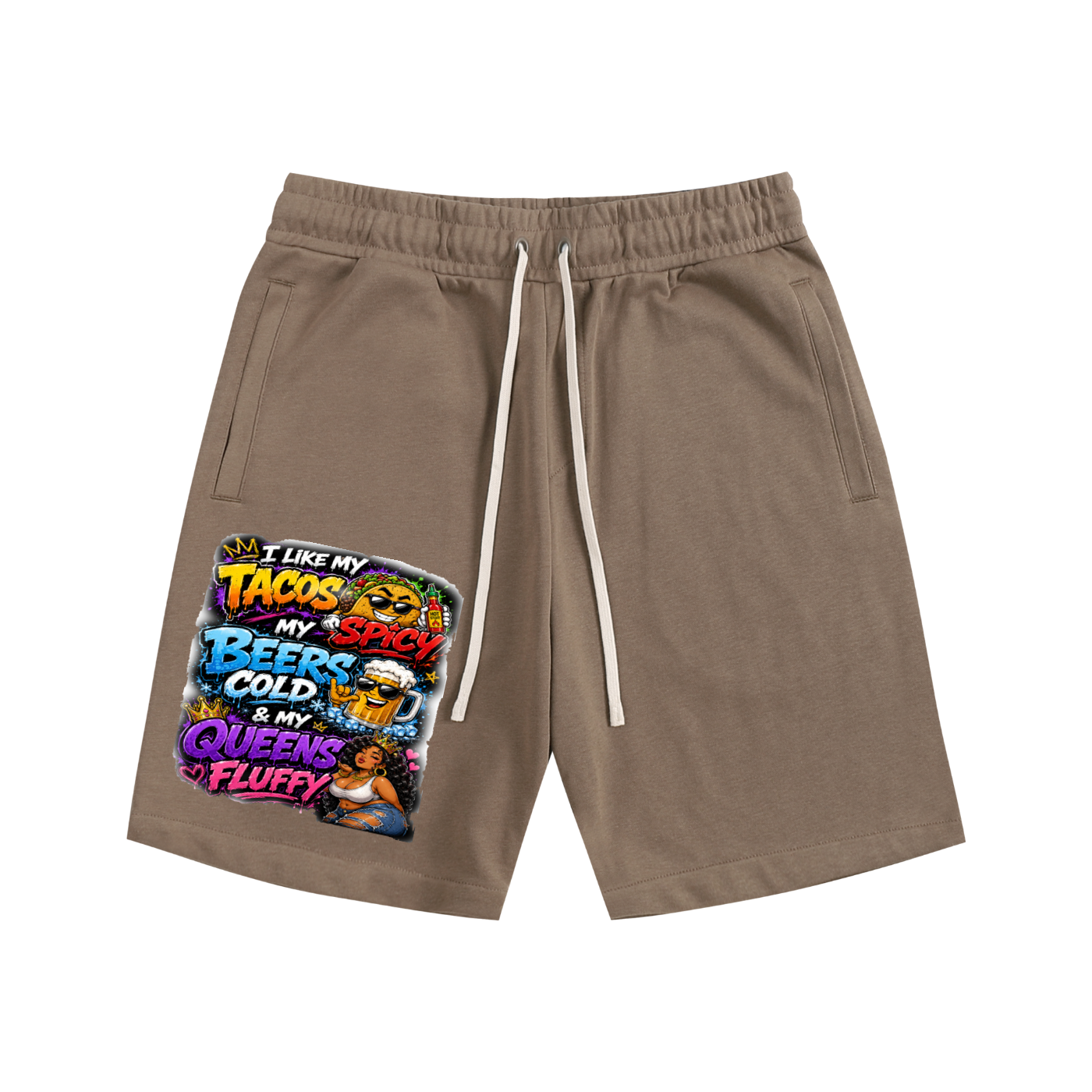 Essential Cotton Shorts w/ Custom Graphic Design_I Like My_Front