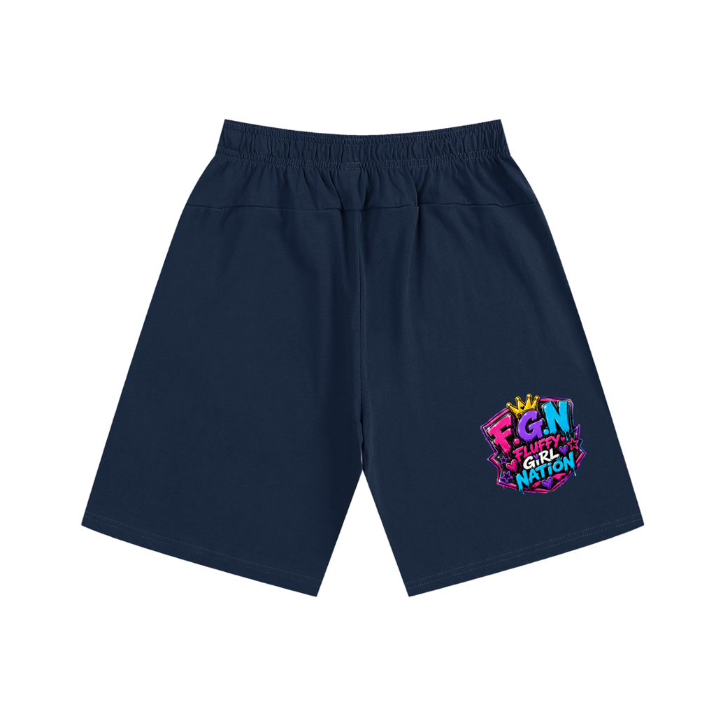 Essential Heavyweight Cotton Shorts w/ Custom Graphic Design_F.C.C_Front & FGN Logo_Back