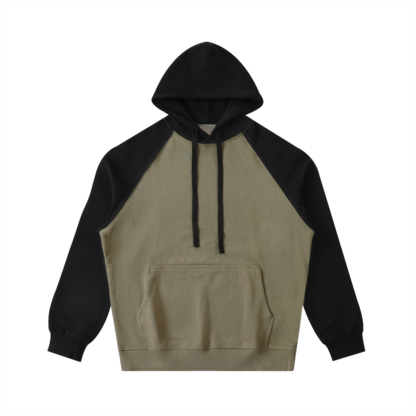 Color-Block Raglan Sleeve Hoodie w/ Custom Graphic Design_Ain't No Love_Back