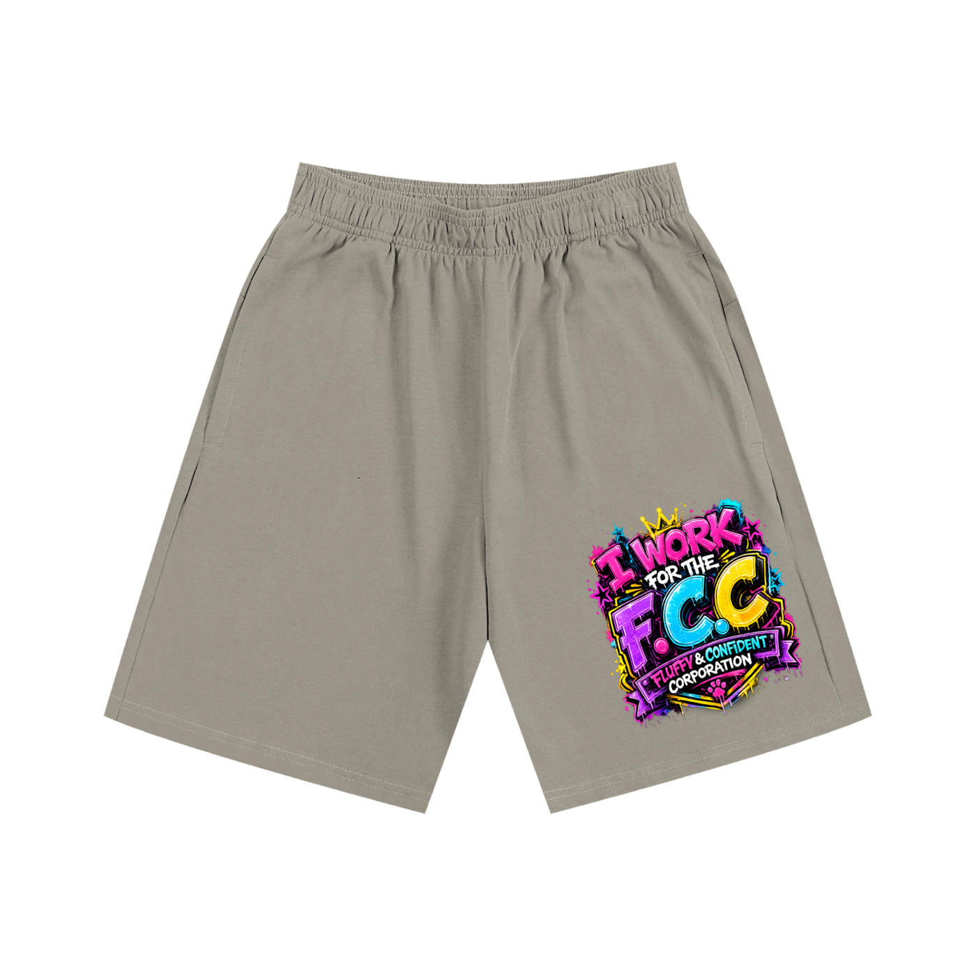 Essential Heavyweight Cotton Shorts w/ Custom Graphic Design_F.C.C_Front & FGN Logo_Back