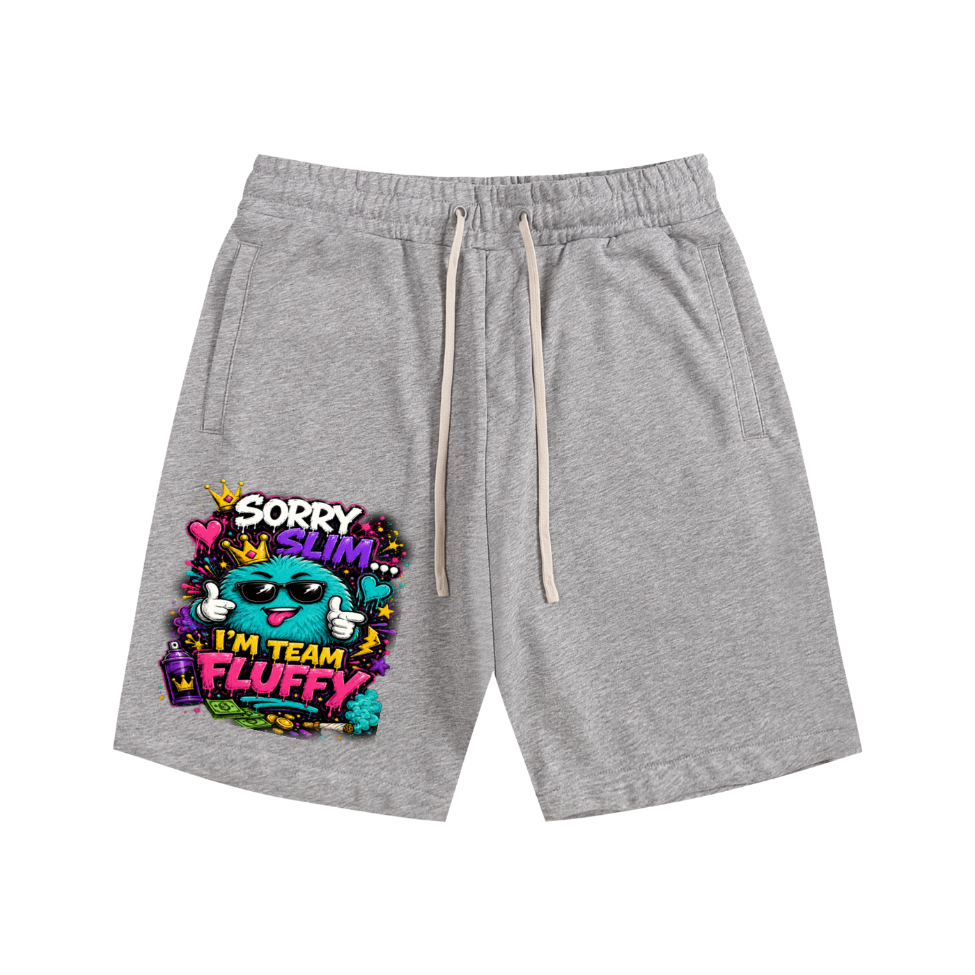 Essential Cotton Shorts w/ Custom Graphic Design_Sorry Slim I'm_Front