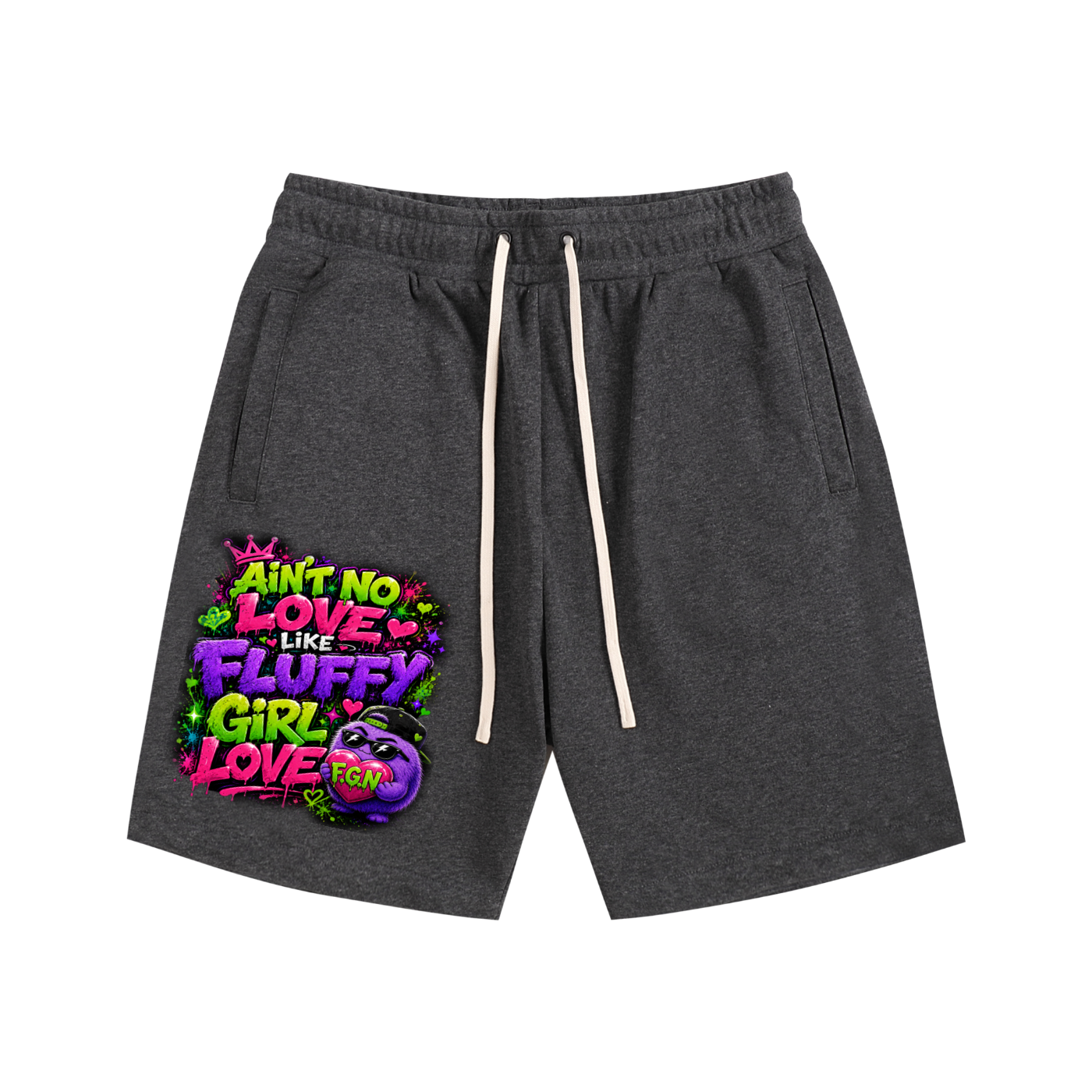Essential Cotton Shorts w/ Custom Graphic Design_Ain't No Love Like_Front