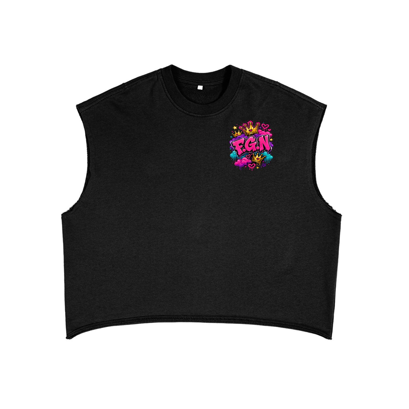 French Terry Boxy Tank Top w/ Custom FGN Logo Front & FGN w/ Girl Graphic Design Back