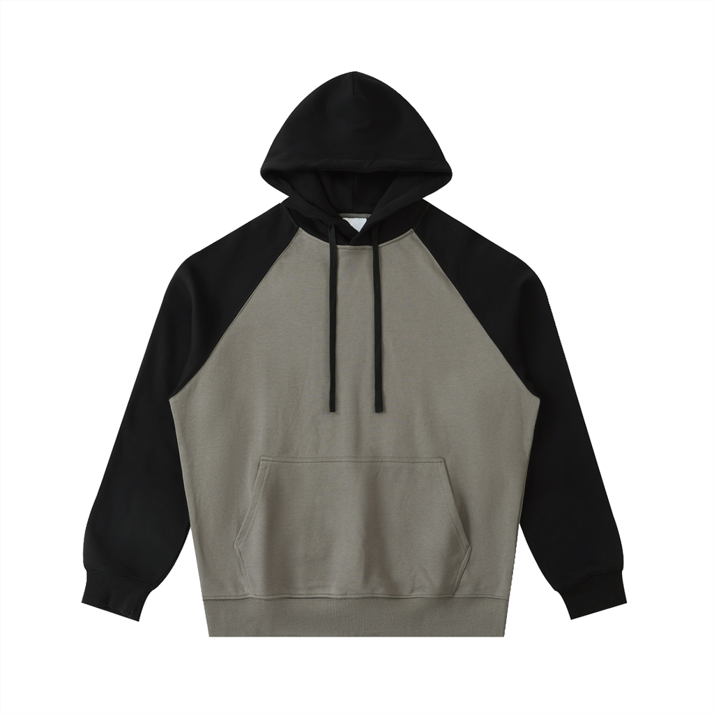Color-Block Raglan Sleeve Hoodie w/ Custom Graphic Design_Ain't No Love_Back