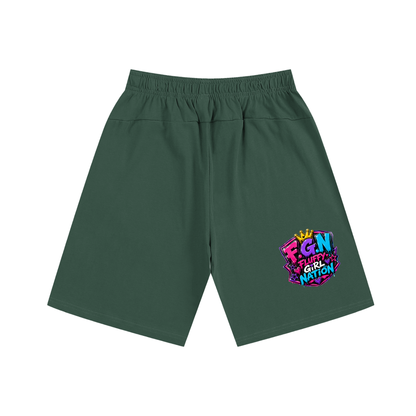 Essential Heavyweight Cotton Shorts w/ Custom Graphic Design_F.C.C_Front & FGN Logo_Back