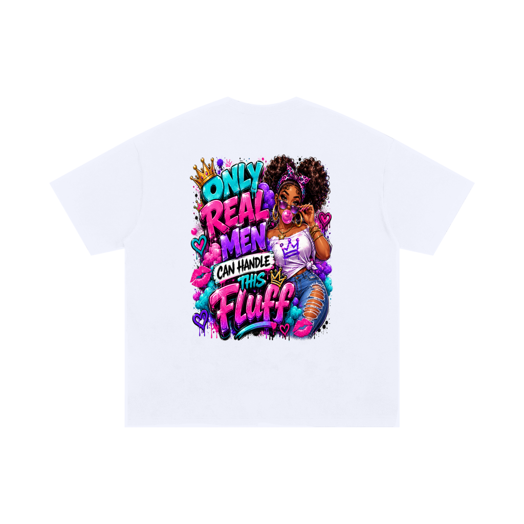 Unisex Oversized Cotton T-Shirt w/ Custom FGN Logo Front & Only Real Men...Graphic Design Back