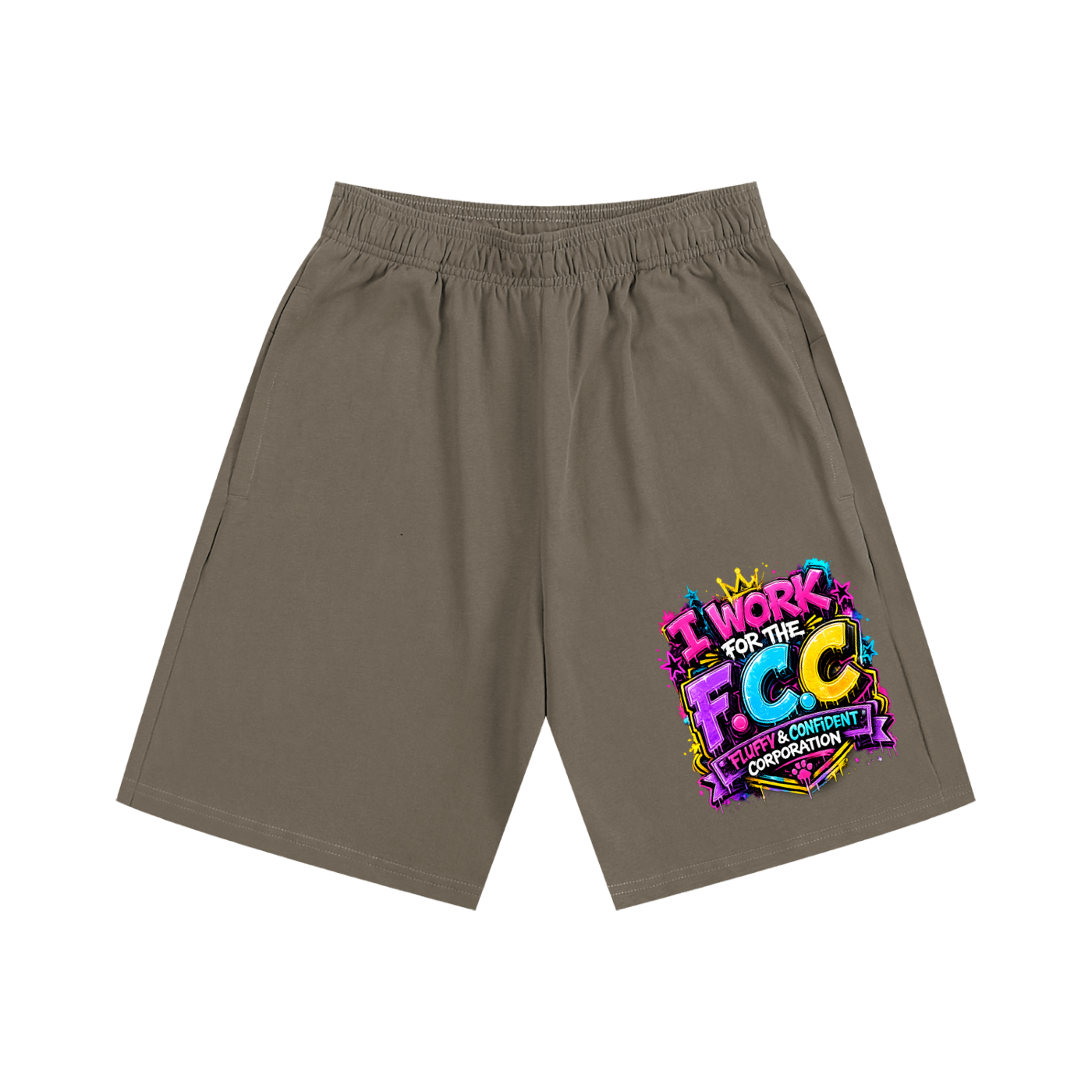 Essential Heavyweight Cotton Shorts w/ Custom Graphic Design_F.C.C_Front & FGN Logo_Back