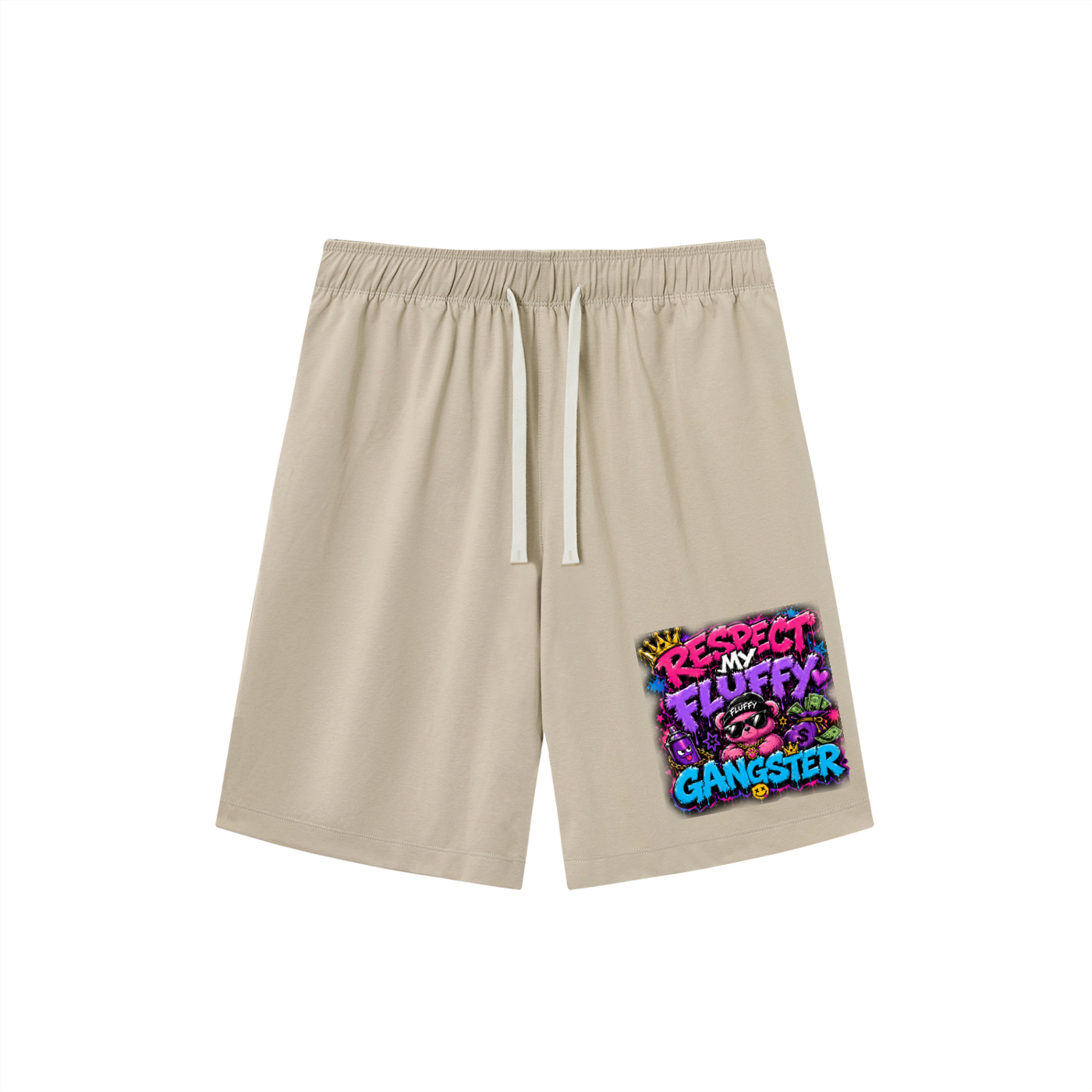 Lightweight Drawstring Shorts Respect My Fluffy Gangster-Front & FGN Logo-Back