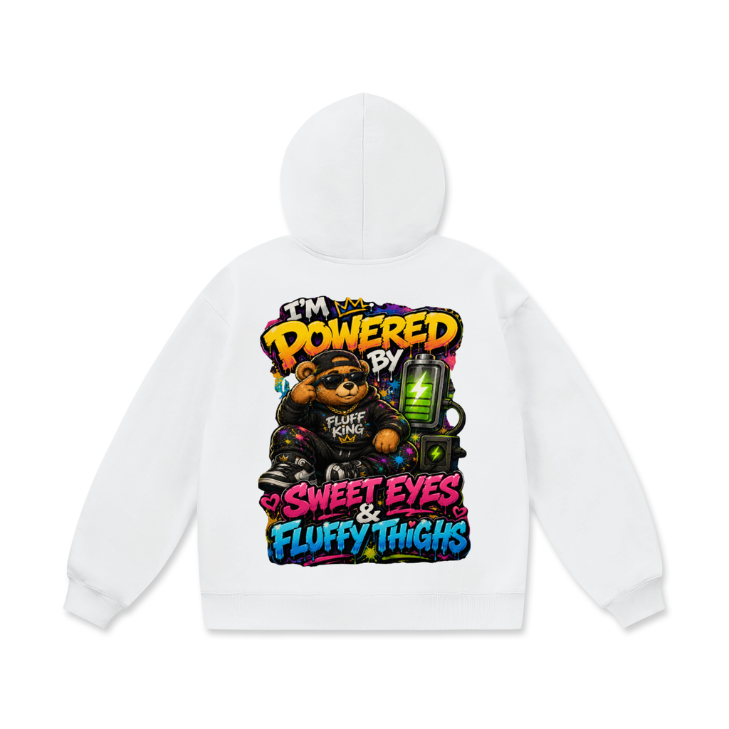 Oversize Heavyweight Fleece Hoodie w/ Custom Graphic Design _Powered By_Back & FGN Logo _Front