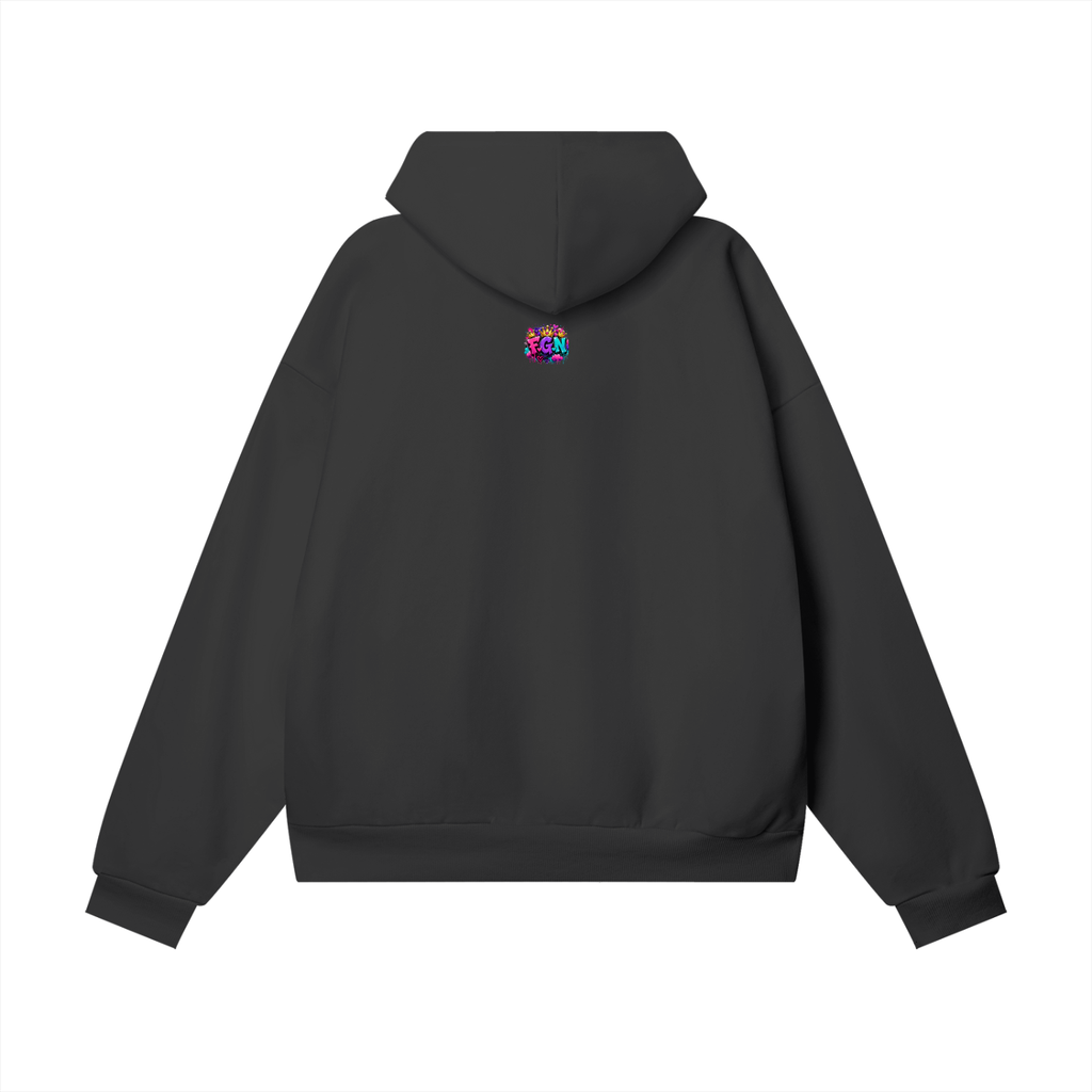 Heavyweight Hidden Pocket Fleece Hoodie w/ Custom Graphic Design_Sorry Slim_Front & FGN Logo_Back