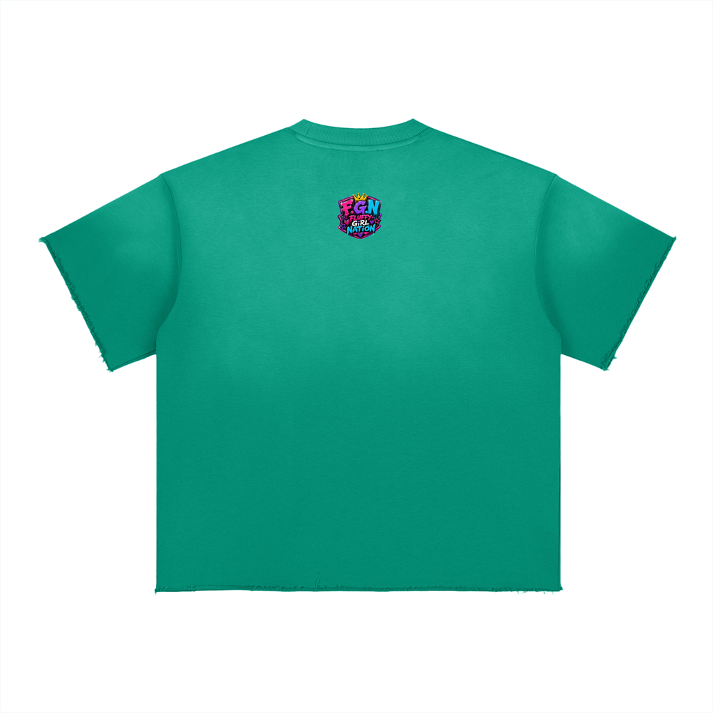 Sun Fade Raw Edge T-Shirt w/ Custom Graphic Design-You're Skinnier Than Me_ Front & FGN Logo _Back