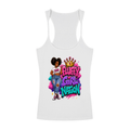 Slim Fit Ribbed Racerback Tank Top w/ Custom FGN Logo w/Girl Graphic Design Front