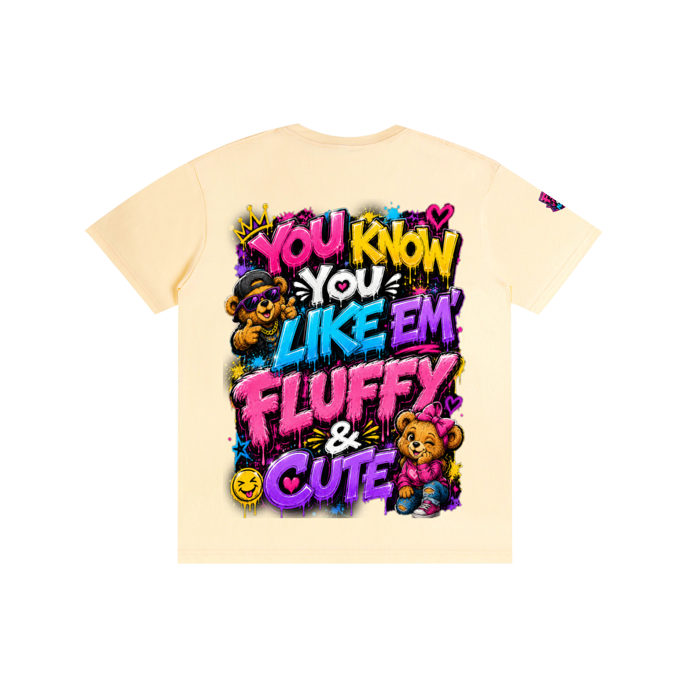 Pure Cotton Unisex T-Shirt w/ Custom Graphic Design_You Know You Like Em'_Back & FGN Logo _Right Sleeve