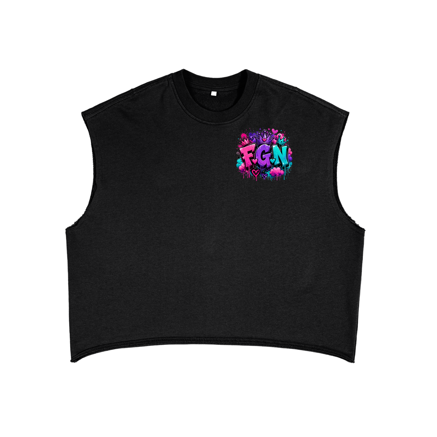 French Terry Boxy Tank Top w/Custom FGN Logo Front & Only Real Men...Graphic Design Back