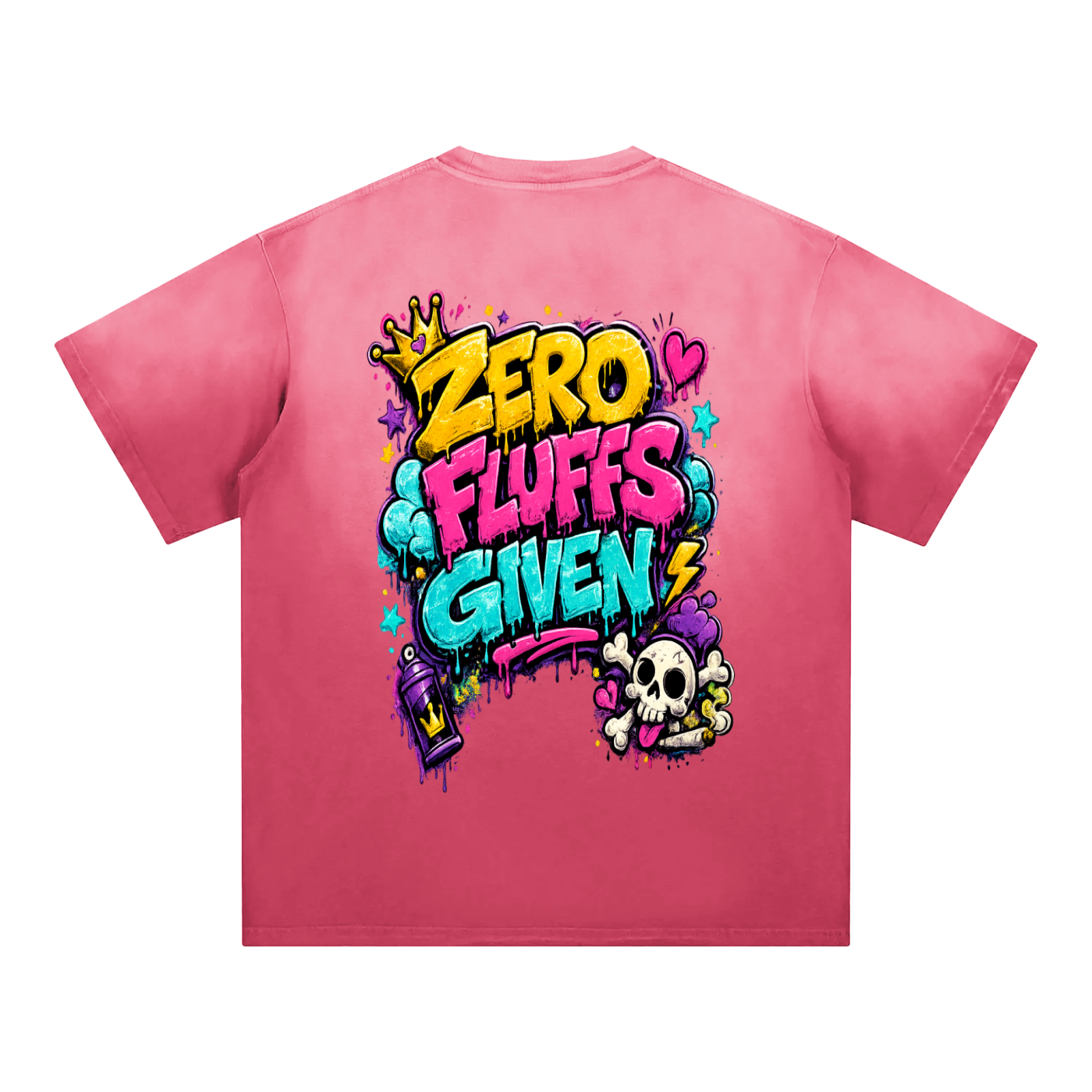 Sunfade Edge Gradient T-Shirt w/ Custom FGN Logo Front & Zero Fluffs Given Graphic Design Back