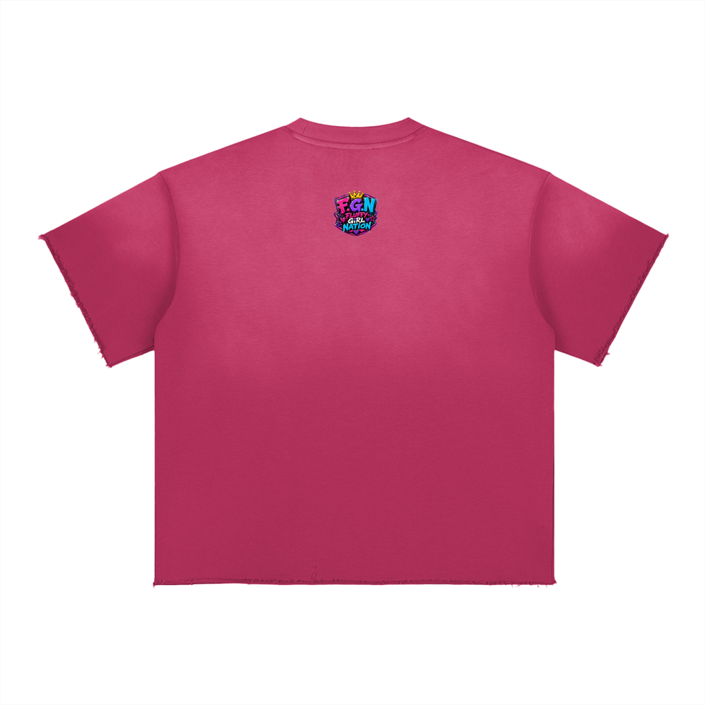 Sun Fade Raw Edge T-Shirt w/ Custom Graphic Design-You're Skinnier Than Me_ Front & FGN Logo _Back