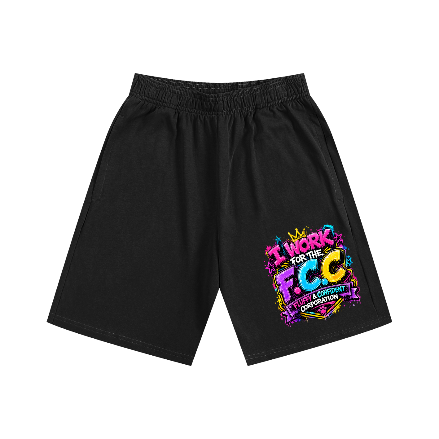 Essential Heavyweight Cotton Shorts w/ Custom Graphic Design_F.C.C_Front & FGN Logo_Back