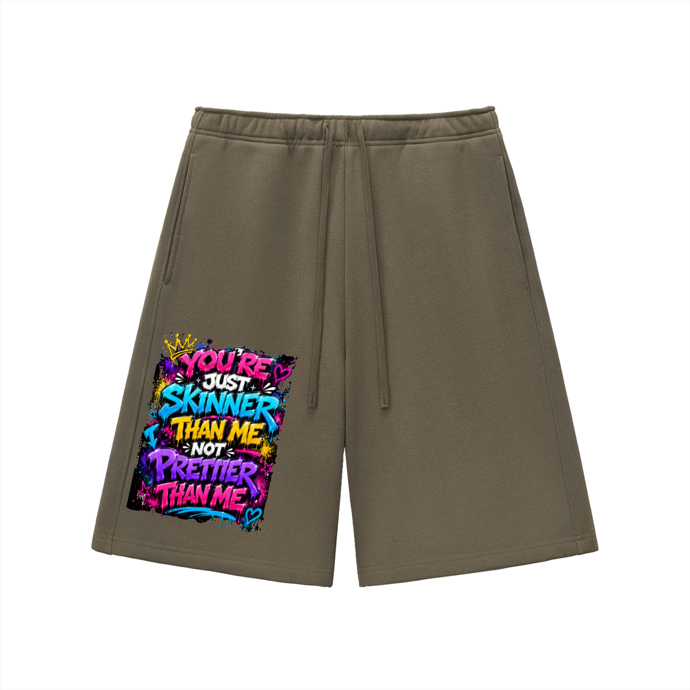 Essential Heavyweight Fleece Shorts w/ Custom Graphic Design You're Skinnier Than Me-Front