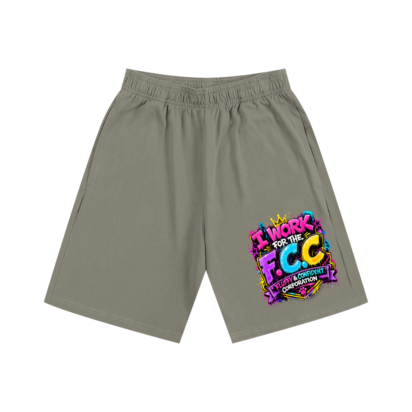Essential Heavyweight Cotton Shorts w/ Custom Graphic Design_F.C.C_Front & FGN Logo_Back