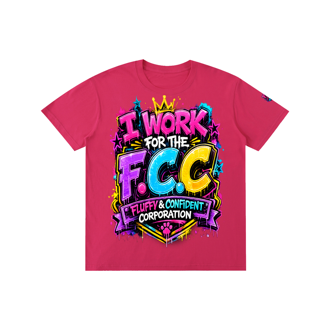 Pure Cotton Unisex T-Shirt w/ Custom Graphic Design_F.C.C_Front & FGN Logo_Left Sleeve