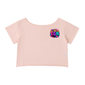 Off-Shoulder Rolled Hem Cotton T-Shirt w/ Custom FGN Logo Front & FGN w/Girl Graphic Design Back