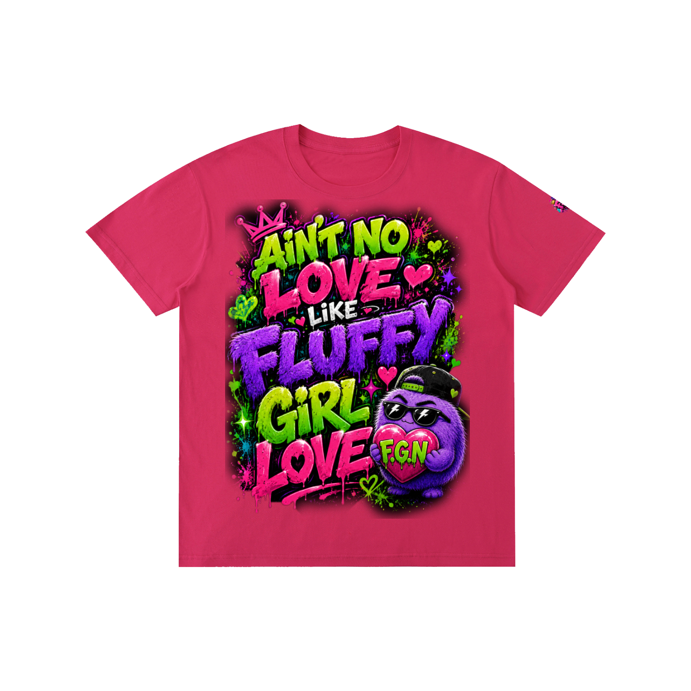 Pure Cotton Unisex T-Shirt w/ Custom Graphic Design_Ain't No Love_Front & FGN Logo_Left Sleeve