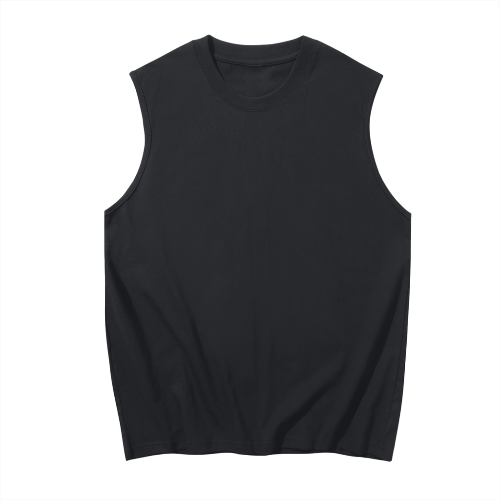 Men's Sleeveless Cotton Tank Top w/ Custom Graphic Design_Fluffy Girls Make_Back
