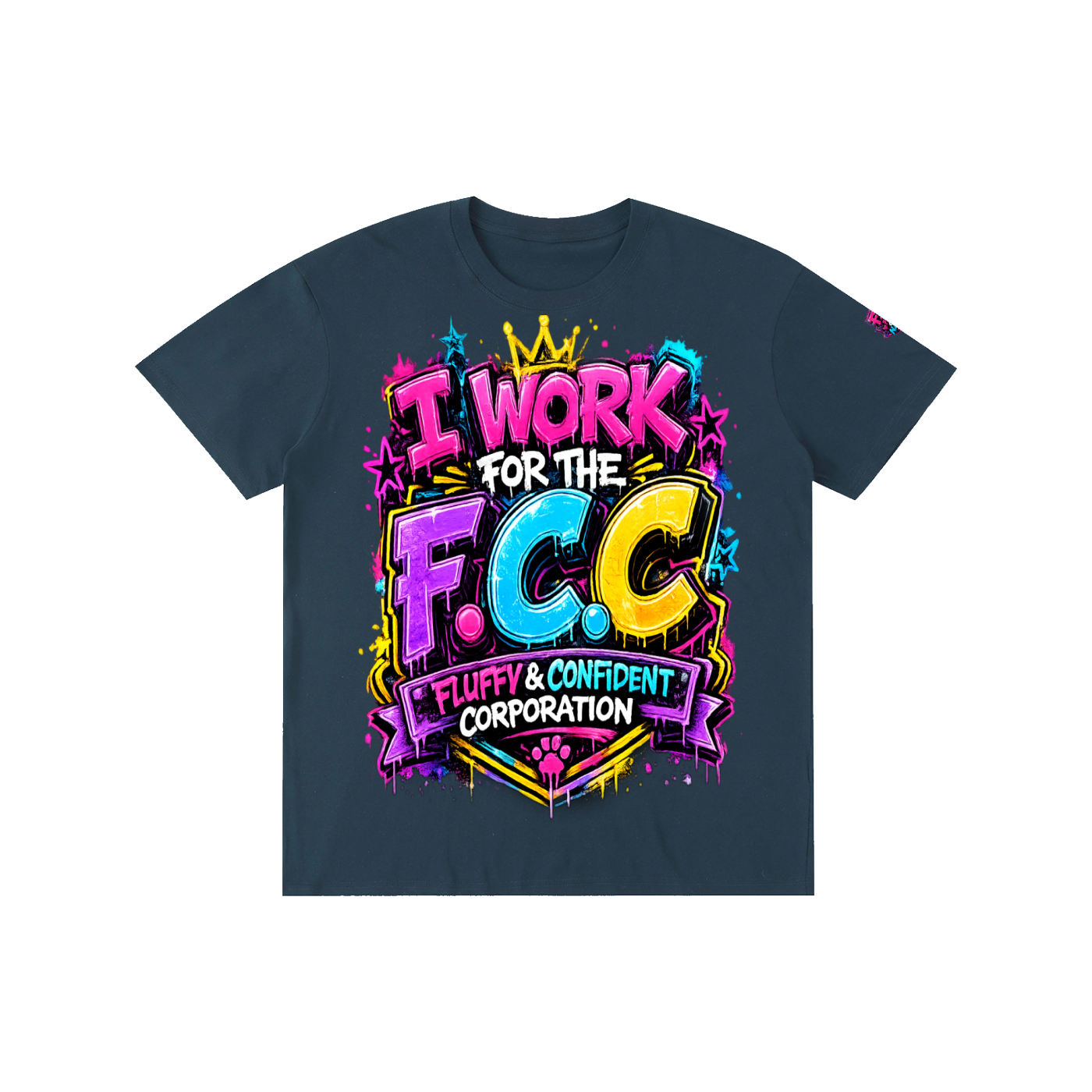 Pure Cotton Unisex T-Shirt w/ Custom Graphic Design_F.C.C_Front & FGN Logo_Left Sleeve