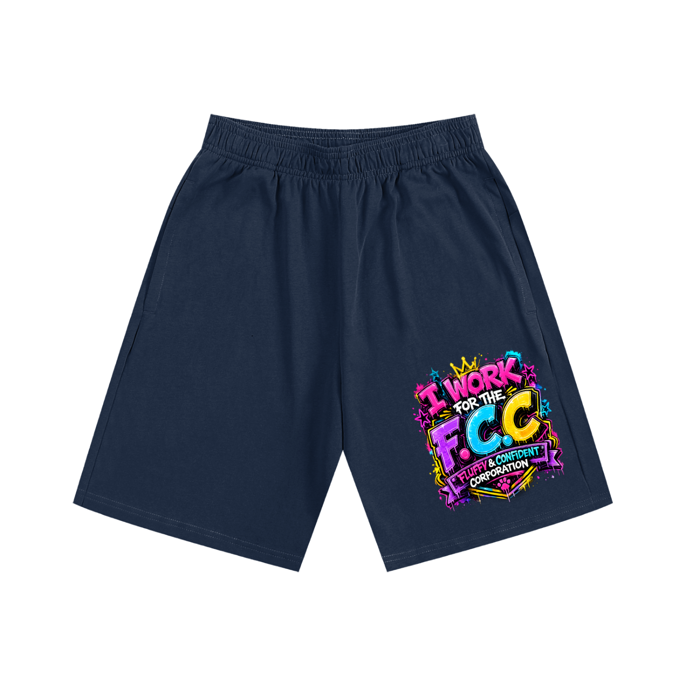 Essential Heavyweight Cotton Shorts w/ Custom Graphic Design_F.C.C_Front & FGN Logo_Back
