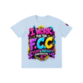 Pure Cotton Unisex T-Shirt w/ Custom Graphic Design Front-F.C.C & FGN Logo Left Sleeve