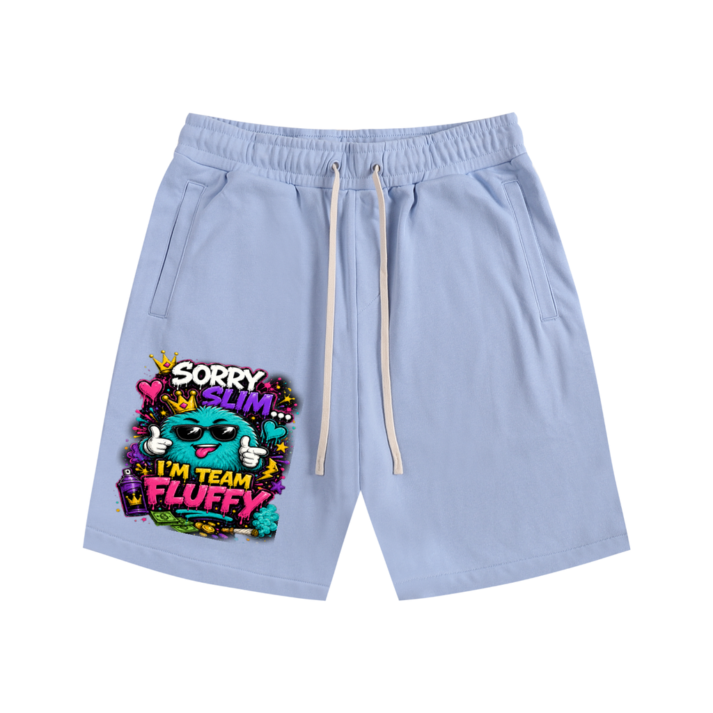 Essential Cotton Shorts w/ Custom Graphic Design_Sorry Slim I'm_Front