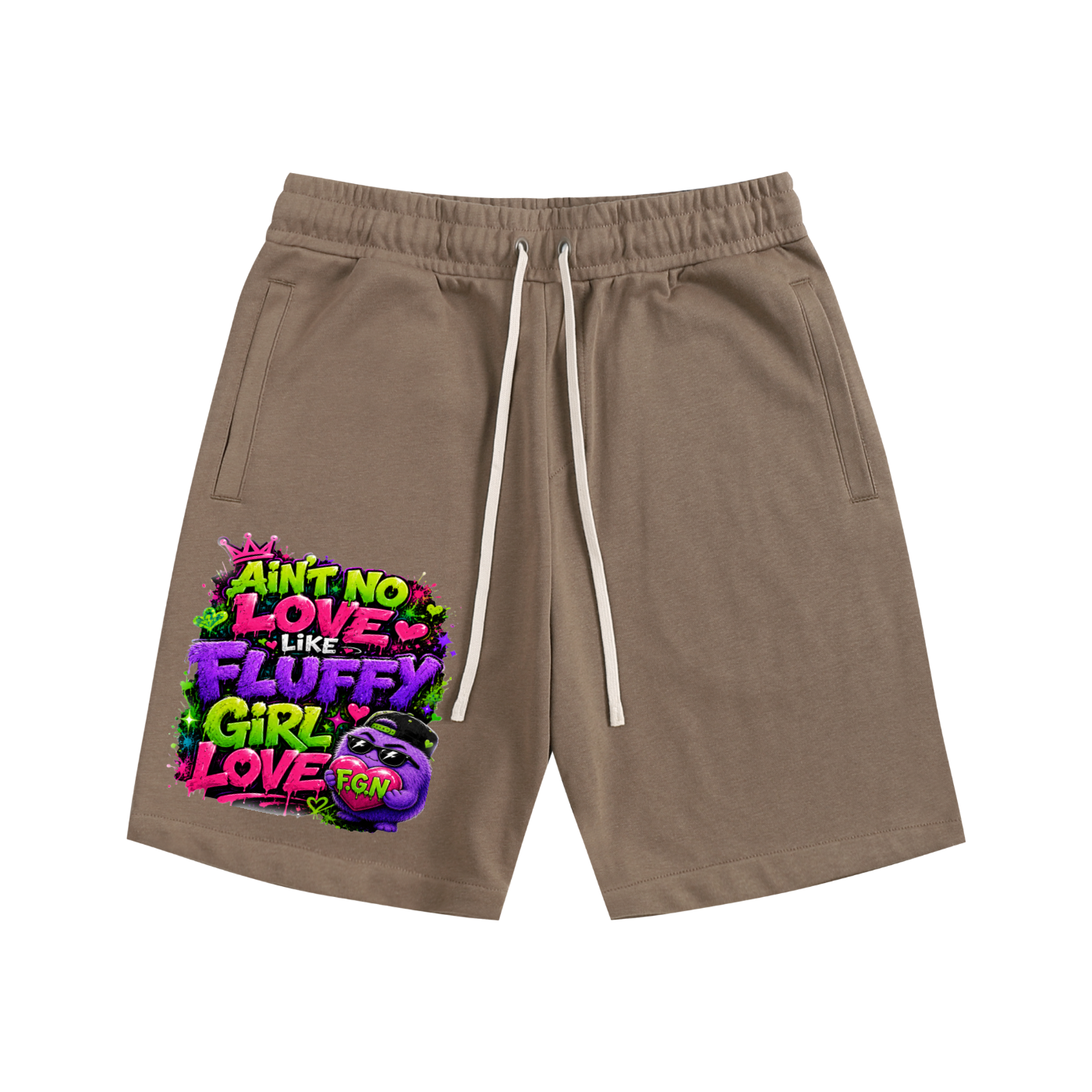 Essential Cotton Shorts w/ Custom Graphic Design_Ain't No Love Like_Front