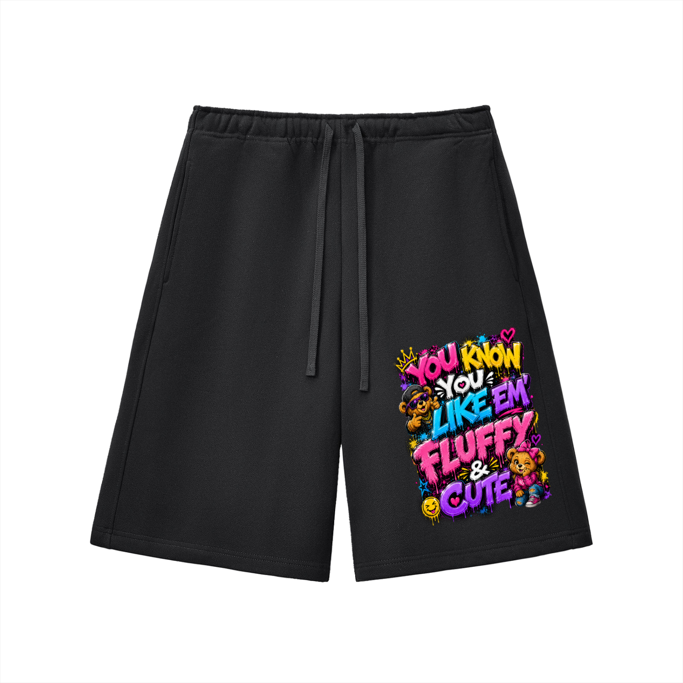 Essential Heavyweight Fleece Shorts w/ Custom Graphic Design _You Know You Like Em'_Front